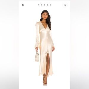 NWT Shona Joy La Lune Frill Cuff Bias Midi Dress